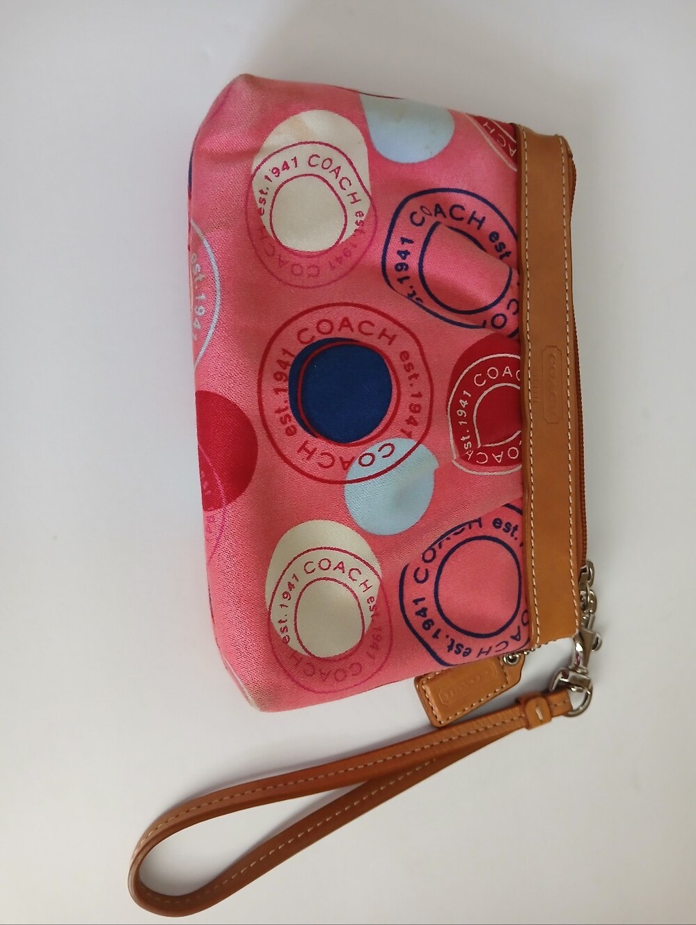 Coach Snaphead Circle Passport Stamp Pattern Wristlet Y2K